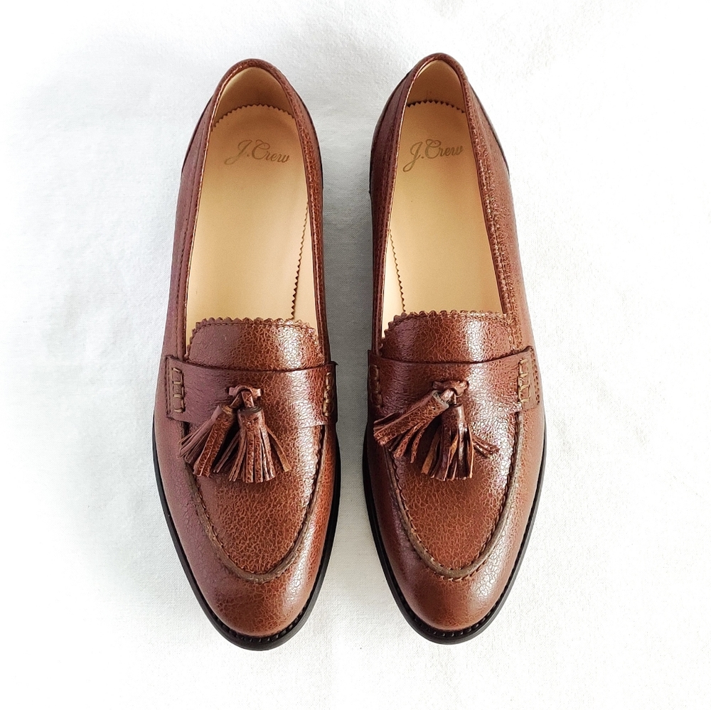 *SOLD* J. Crew Crackled leather Academy loafers - Picture 6 of 11